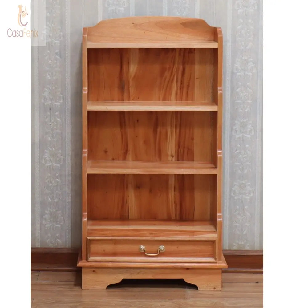 1 Drawer Large Mahogany Bookcase 3 Fixed Shelves Premium Range - CasaFenix