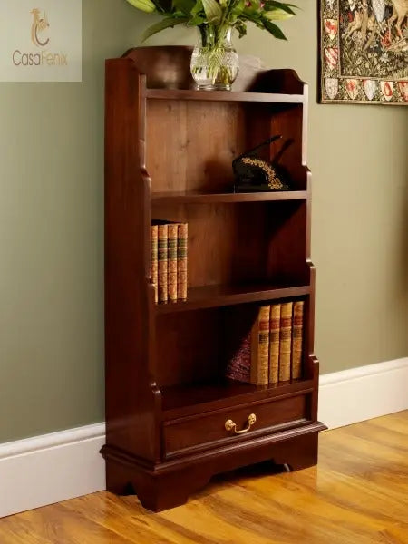 1 Drawer Large Mahogany Bookcase 3 Fixed Shelves Premium Range - CasaFenix