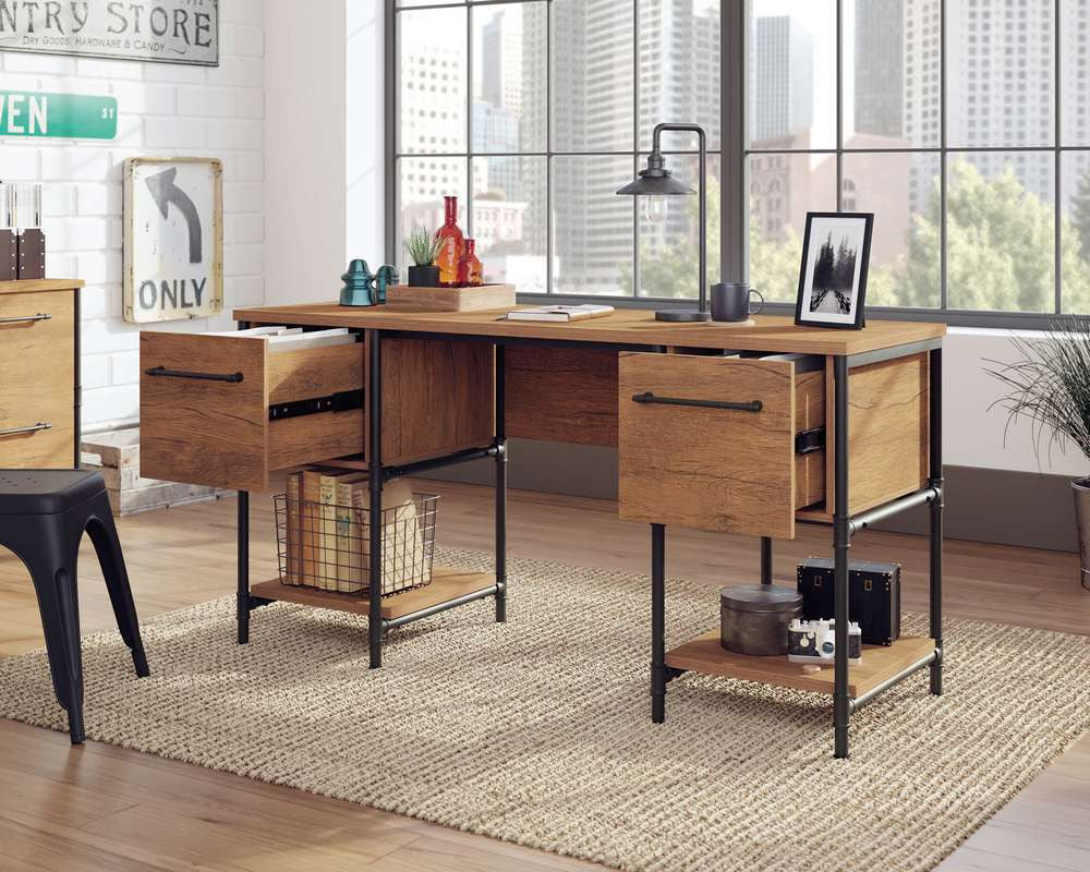 IRON FOUNDRY DOUBLE PEDESTAL DESK CasaFenix