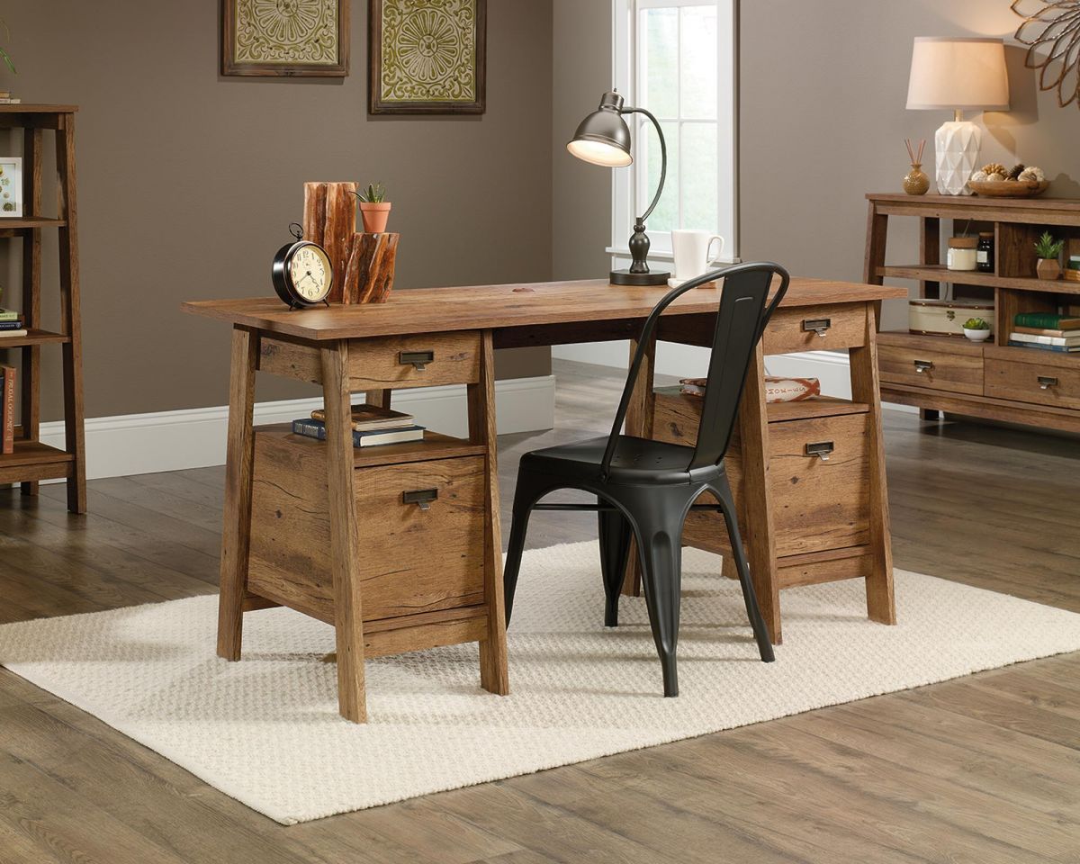 EXECUTIVE TRESTLE DESK VINTAGE OAK CasaFenix