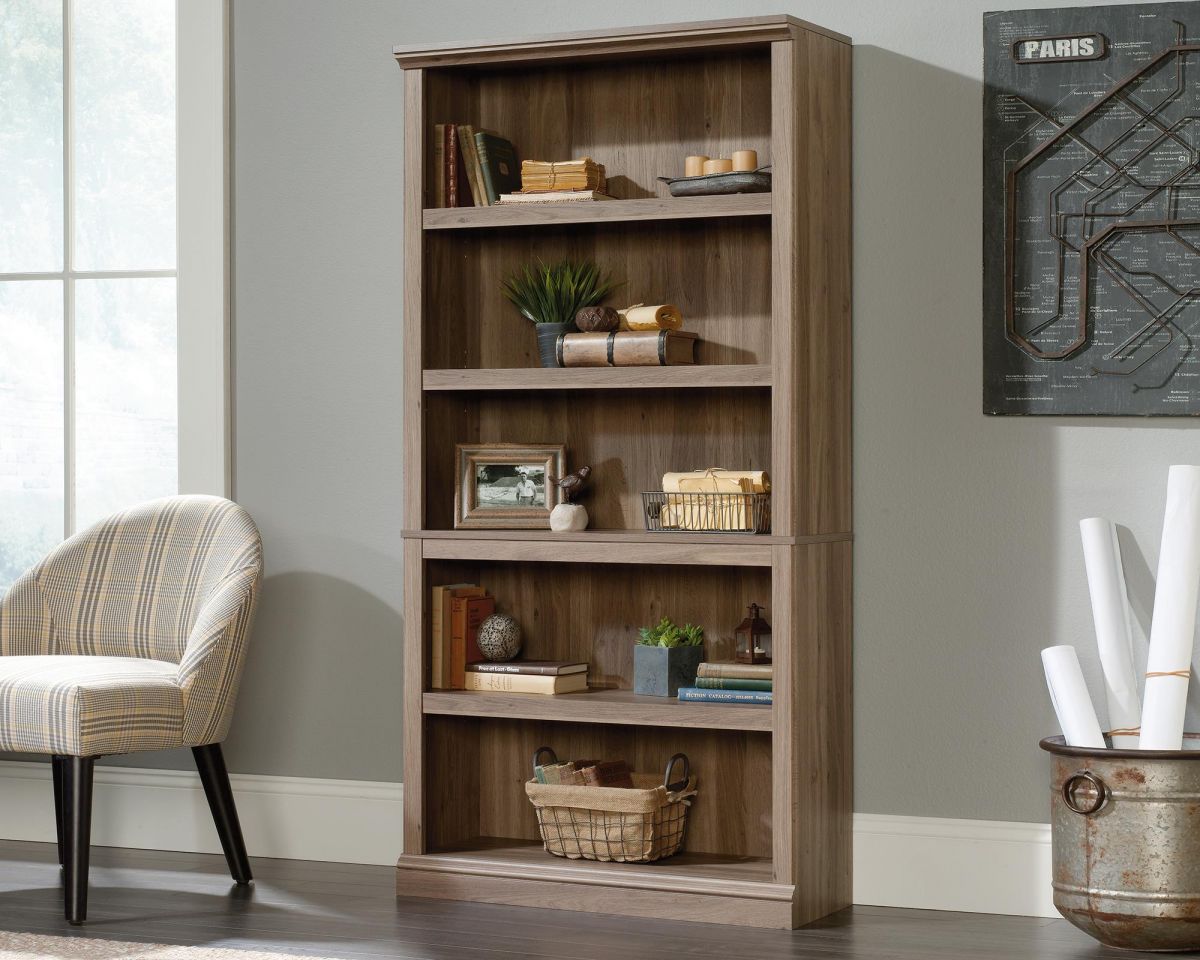 BARRISTER HOME 5 SHELF BOOKCASE SALT OAK CasaFenix