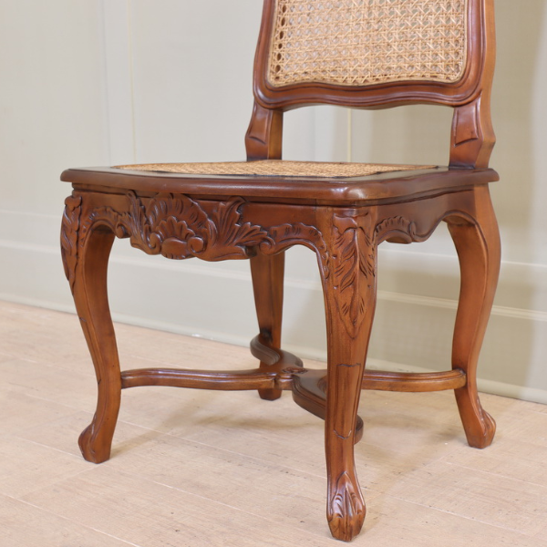French Mahogany Rattan Side Chair CasaFenix