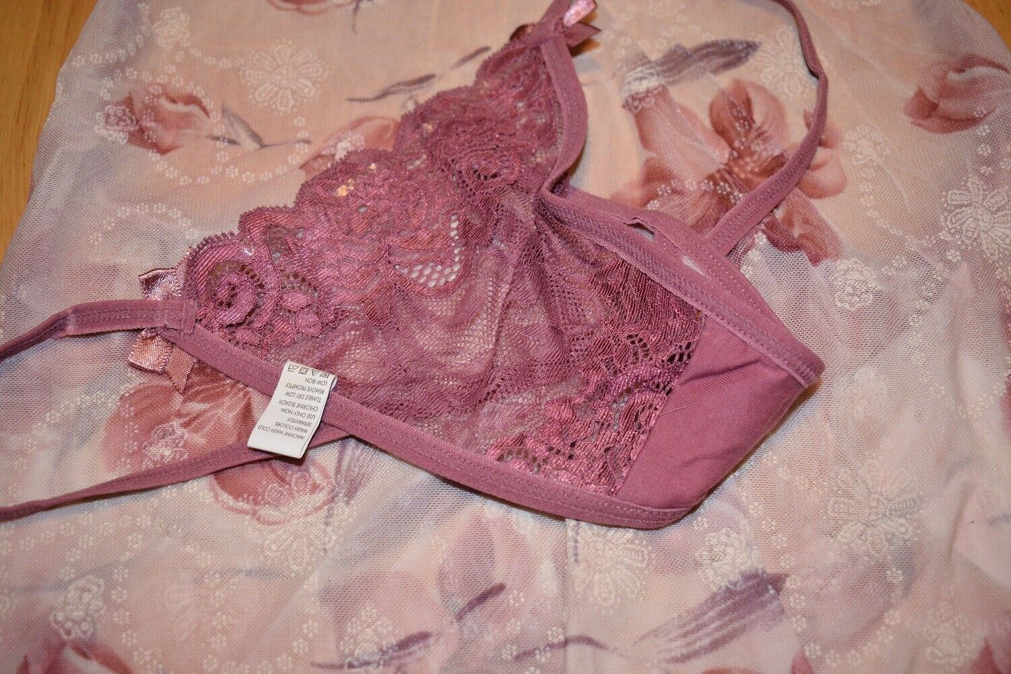 New Lingerie VX Intimate Rose Print Babydoll With G-string Size Large. 5117 Clothes, Shoes & Accessories:Women:Women's Clothing:Lingerie & Nightwear:Nightwear CasaFenix