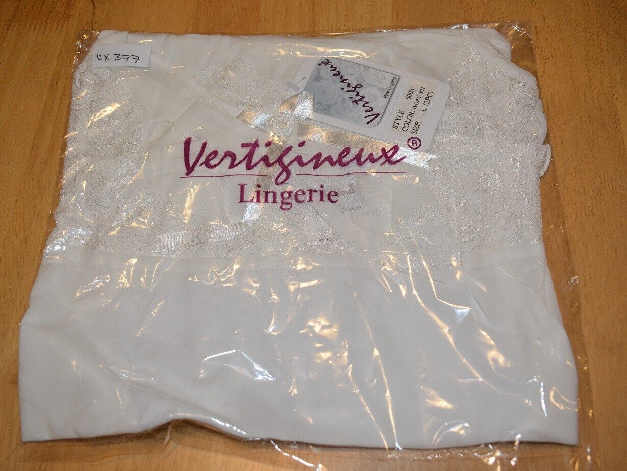 New VX Intimate Ivory Chiffon & Lace Babydoll + G-String (5093). Size Large Clothes, Shoes & Accessories:Women:Women's Clothing:Lingerie & Nightwear:Nightwear CasaFenix