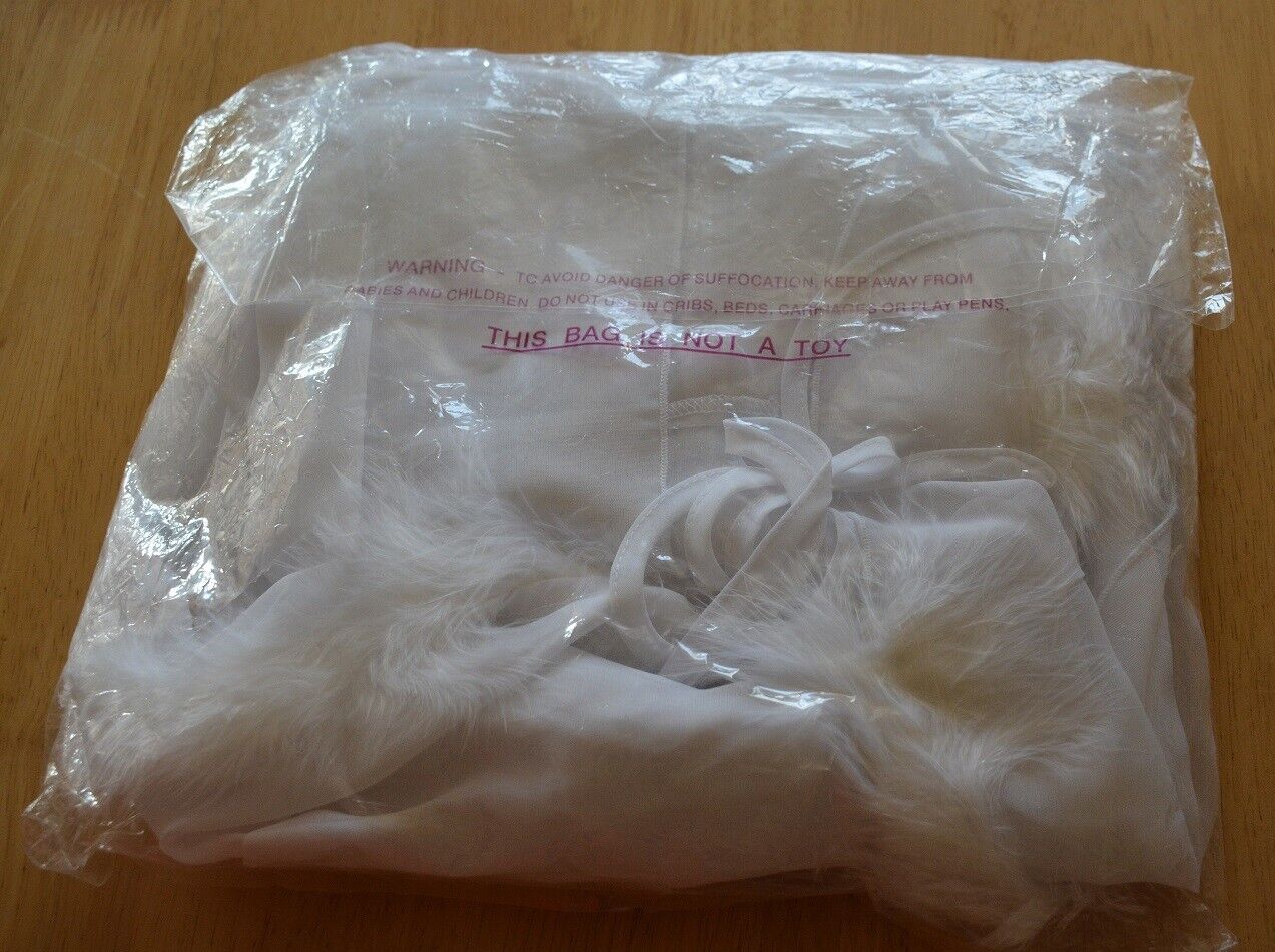 New VX Intimate Long Fluffy WHITE See Through Chiffon Robe Sz Large 3050 Clothes, Shoes & Accessories:Women:Women's Clothing:Lingerie & Nightwear:Nightwear CasaFenix