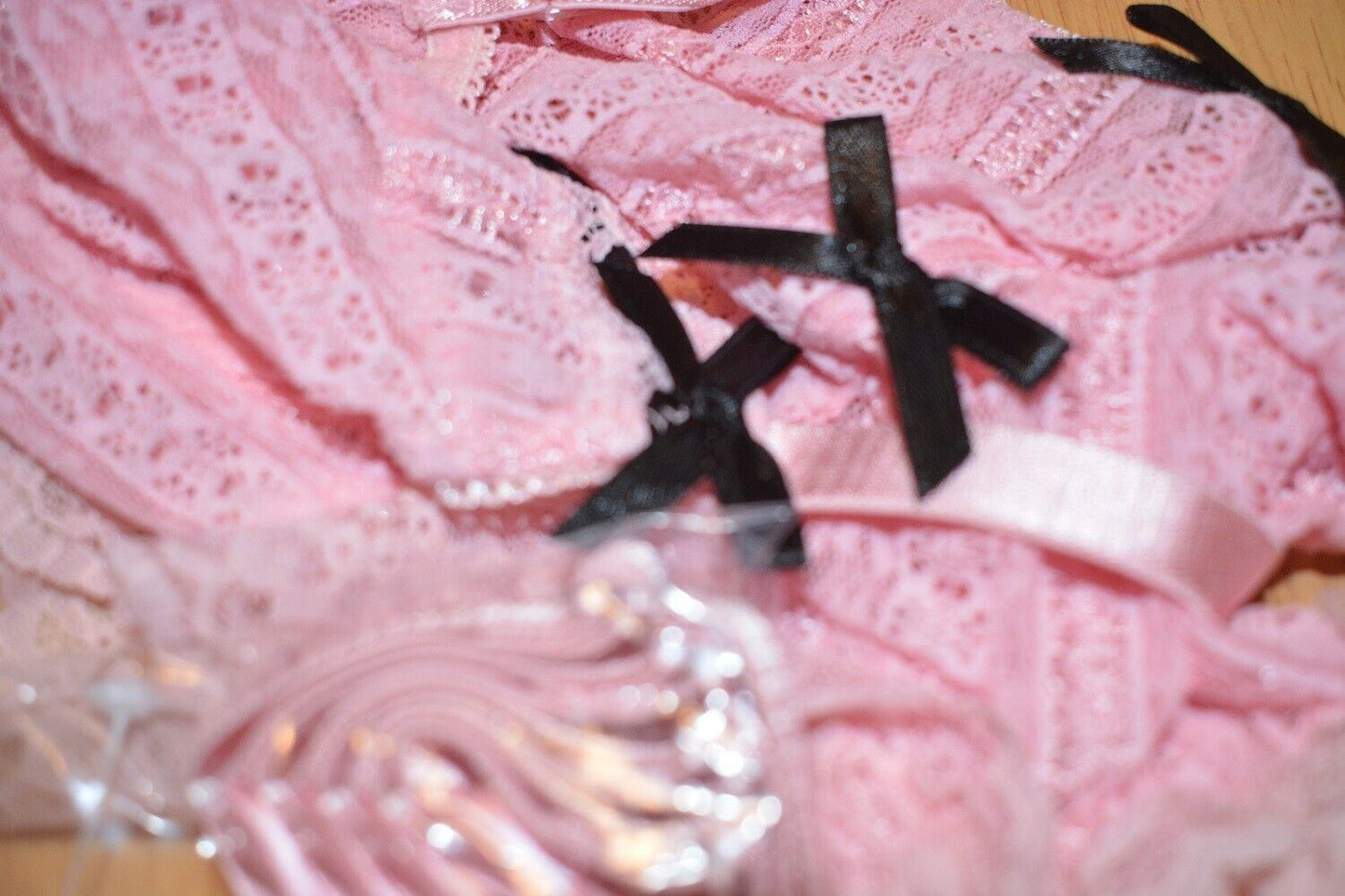 Elegant Moments 3 Pce Lingerie Set Pink (6710) Sz Large Bra Suspenders G-String Clothes, Shoes & Accessories:Women:Women's Clothing:Lingerie & Nightwear:Bras & Bra Sets CasaFenix