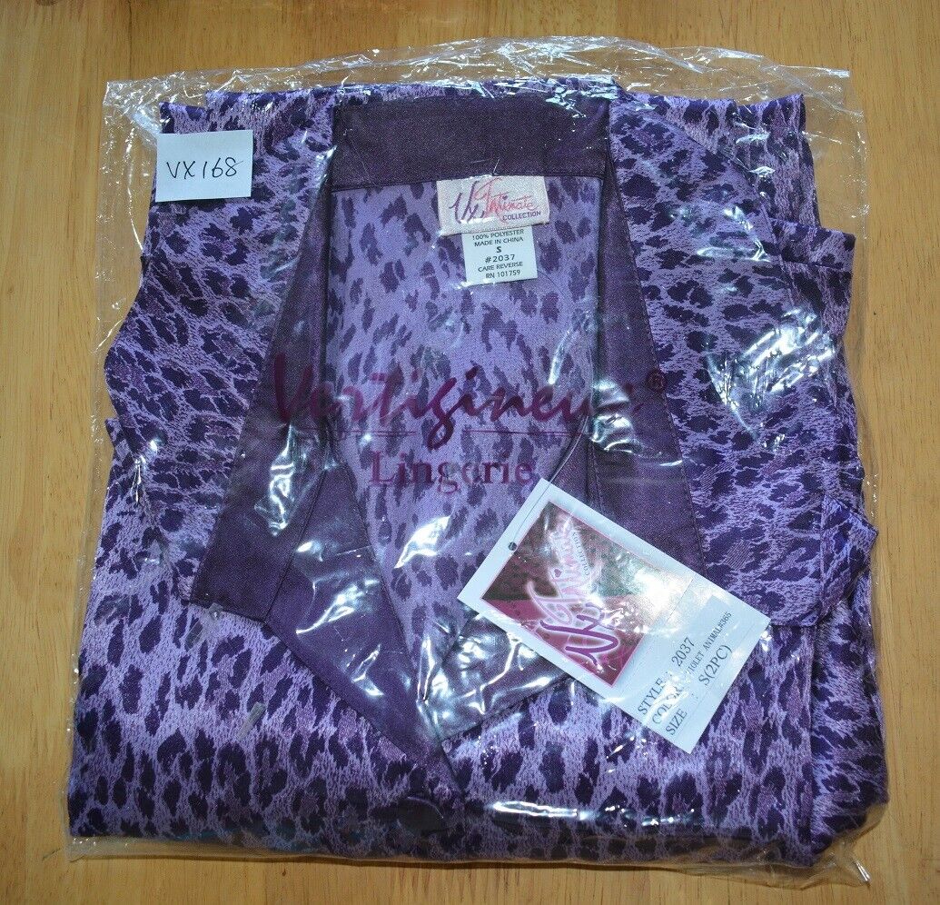 Brand New Lingerie VX Intimate Purple Animal Print Pajamas Size Small (2037) VX168 Clothes, Shoes & Accessories:Women:Women's Clothing:Lingerie & Nightwear:Nightwear CasaFenix