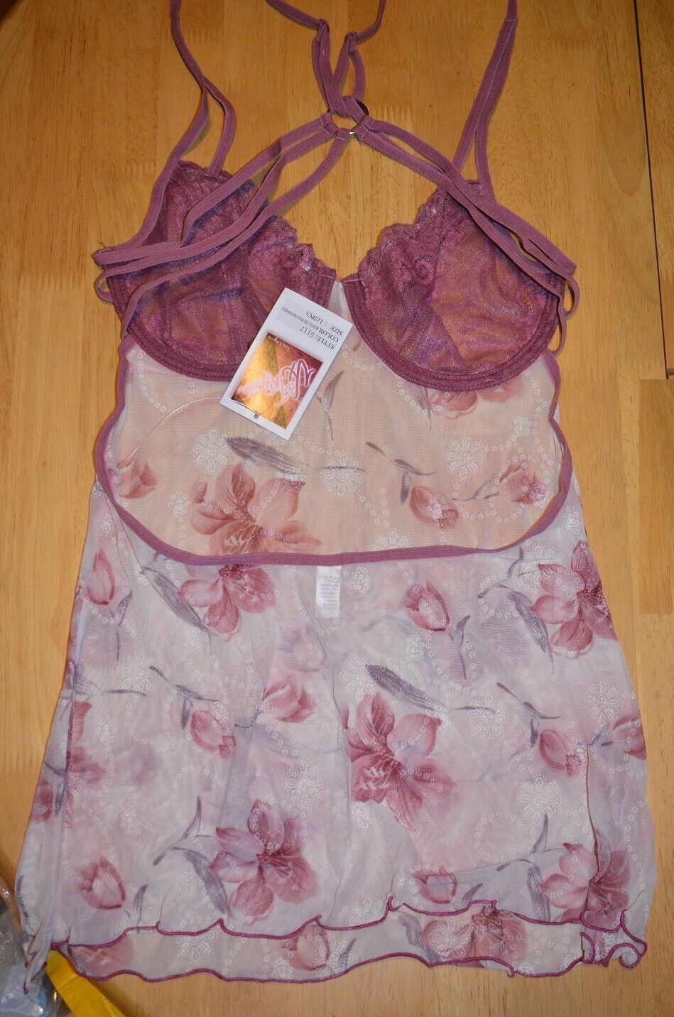 New Lingerie VX Intimate Rose Print Babydoll With G-string Size Large. 5117 Clothes, Shoes & Accessories:Women:Women's Clothing:Lingerie & Nightwear:Nightwear CasaFenix