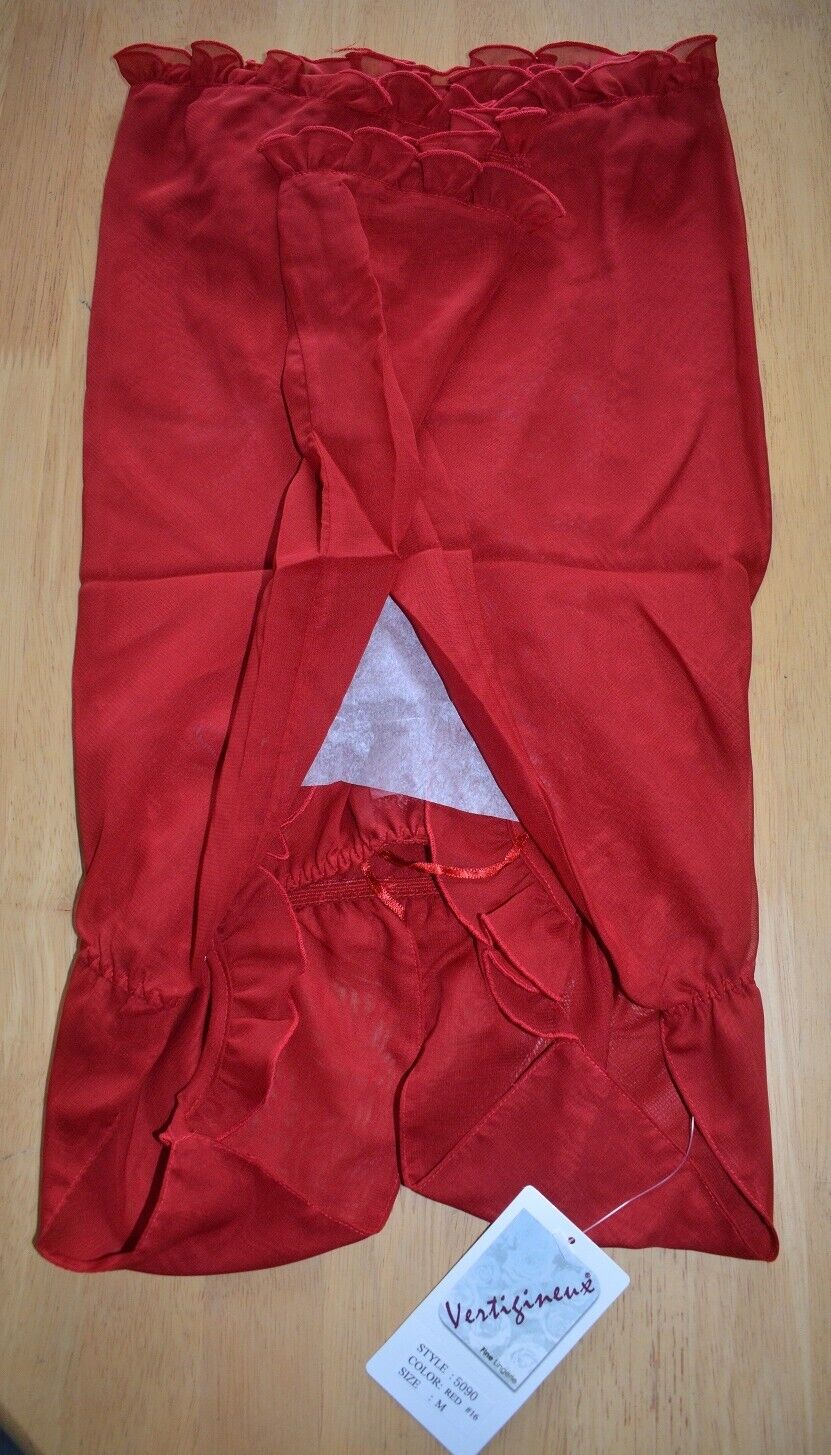 New Lingerie VX Intimate Bright Red Sheer Babydoll + G-string Size Small. 5090 Clothes, Shoes & Accessories:Women:Women's Clothing:Lingerie & Nightwear:Nightwear CasaFenix