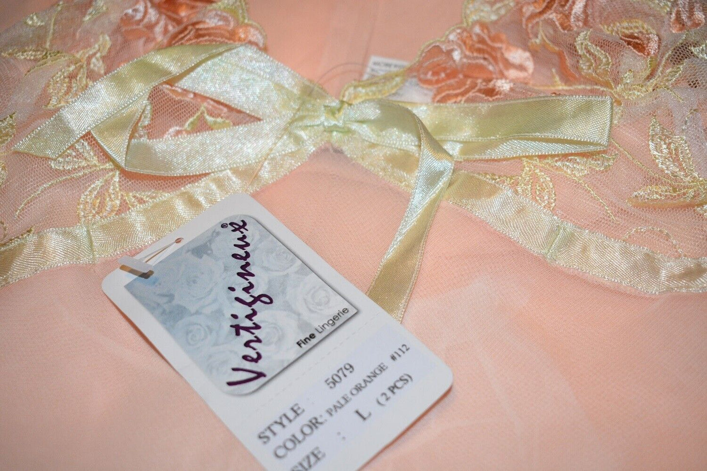 New VX Intimate Chiffon Pale Orange Babydoll + G-string Size Medium 5079 Clothes, Shoes & Accessories:Women:Women's Clothing:Lingerie & Nightwear:Nightwear CasaFenix