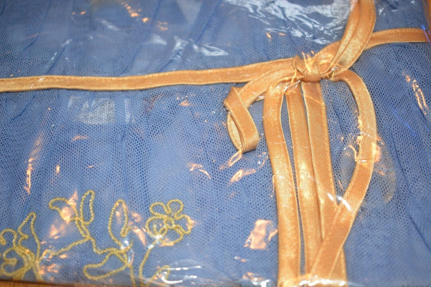 New Lingerie VX Intimate Blue & Gold Sheer Babydoll + G-string Size Medium. 5080 Clothes, Shoes & Accessories:Women:Women's Clothing:Lingerie & Nightwear:Nightwear CasaFenix