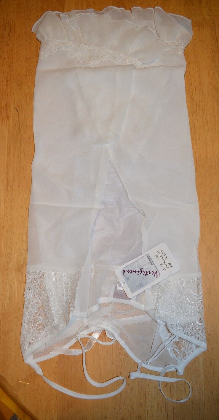 New VX Intimate Ivory Chiffon & Lace Babydoll + G-String (5093). Size Large Clothes, Shoes & Accessories:Women:Women's Clothing:Lingerie & Nightwear:Nightwear CasaFenix
