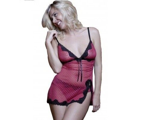 New Lingerie VX Intimate Pink Mesh Babydoll With G-string Size Medium. 5094 Clothes, Shoes & Accessories:Women:Women's Clothing:Lingerie & Nightwear:Nightwear CasaFenix