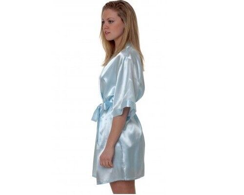 Brand New Sexy Lingerie VX Intimate Light Blue Satin Robe One Queen Size (3028) Clothes, Shoes & Accessories:Women:Women's Clothing:Lingerie & Nightwear:Nightwear CasaFenix