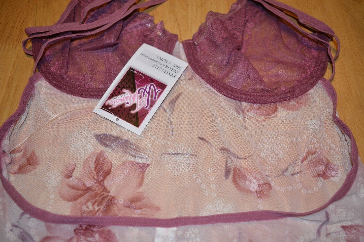 New Lingerie VX Intimate Rose Print Babydoll With G-string Size Large. 5117 Clothes, Shoes & Accessories:Women:Women's Clothing:Lingerie & Nightwear:Nightwear CasaFenix