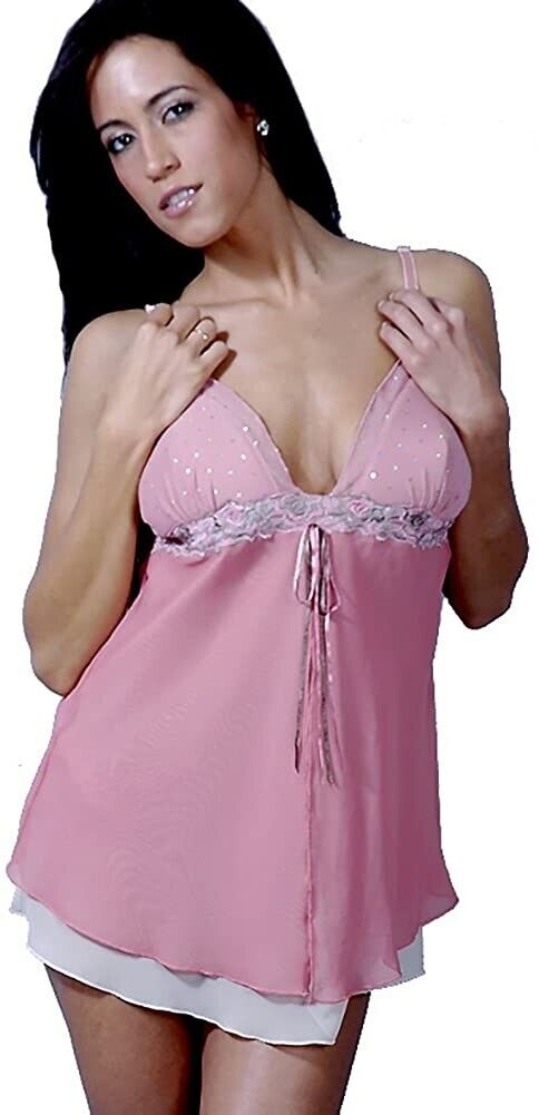 Brand New Lingerie VX Intimate Rose / Beige Babydoll + G-string Size Small 5151 VX350 Clothes, Shoes & Accessories:Women:Women's Clothing:Lingerie & Nightwear:Nightwear CasaFenix