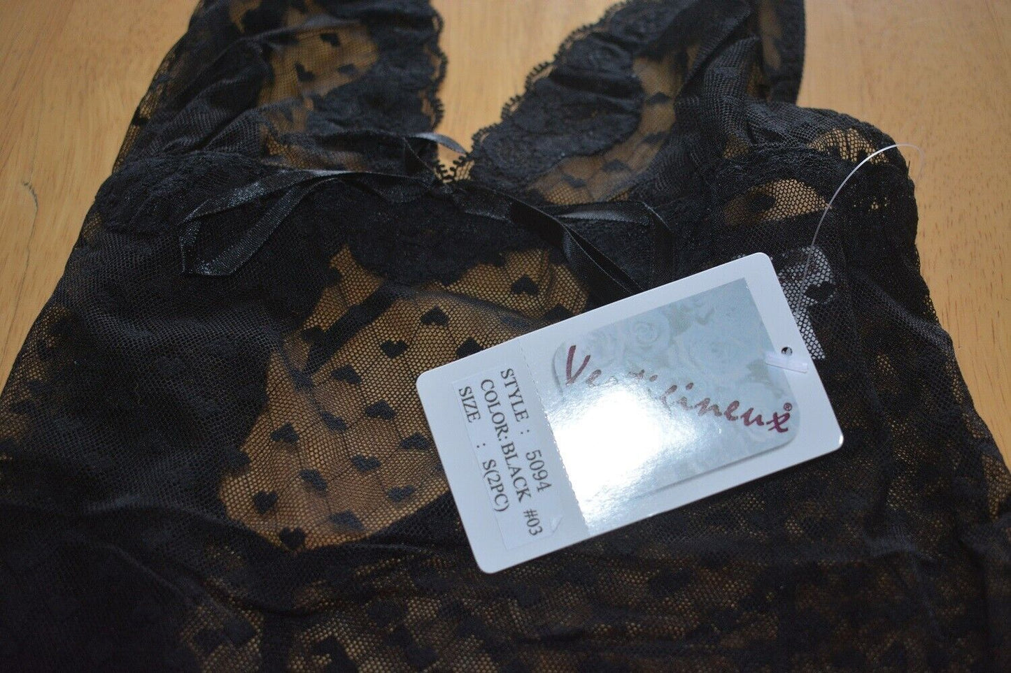 New Lingerie VX Intimate Black Mesh Babydoll With G-string Size Large. 5094 Clothes, Shoes & Accessories:Women:Women's Clothing:Lingerie & Nightwear:Nightwear CasaFenix