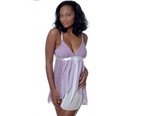 Brand New Lingerie VX Intimate Lilac Babydoll With G-string Size Small. 5207 Clothes, Shoes & Accessories:Women:Women's Clothing:Lingerie & Nightwear:Nightwear CasaFenix