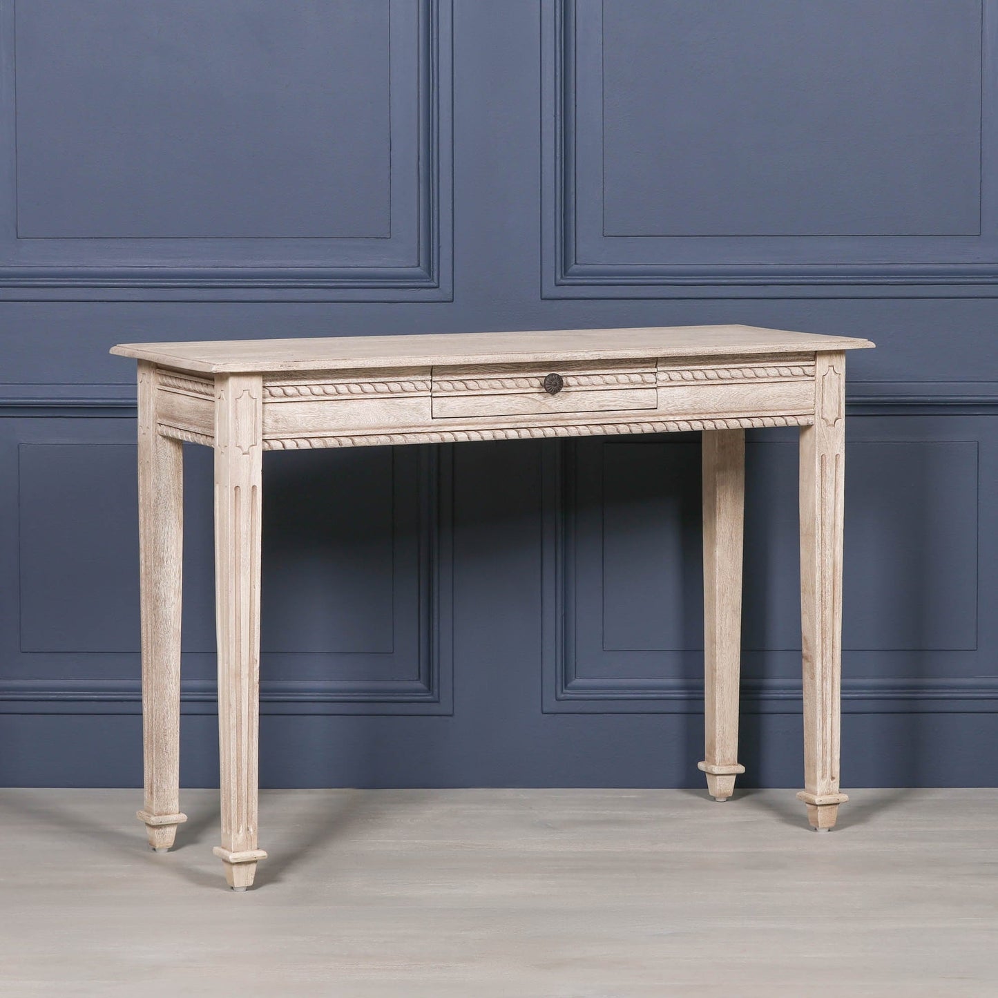 Acacia Wood Carved Console & Dressing Table with Drawer Side Table CasaFenix