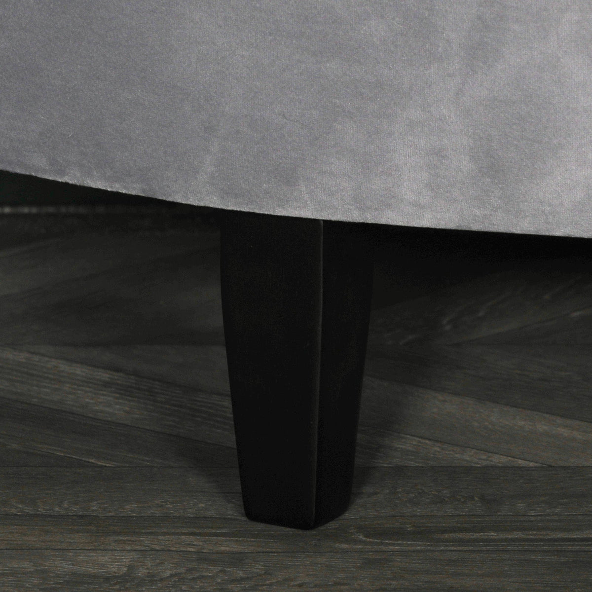 Grey Velvet Storage Pouf Ottoman Ottomans CasaFenix
