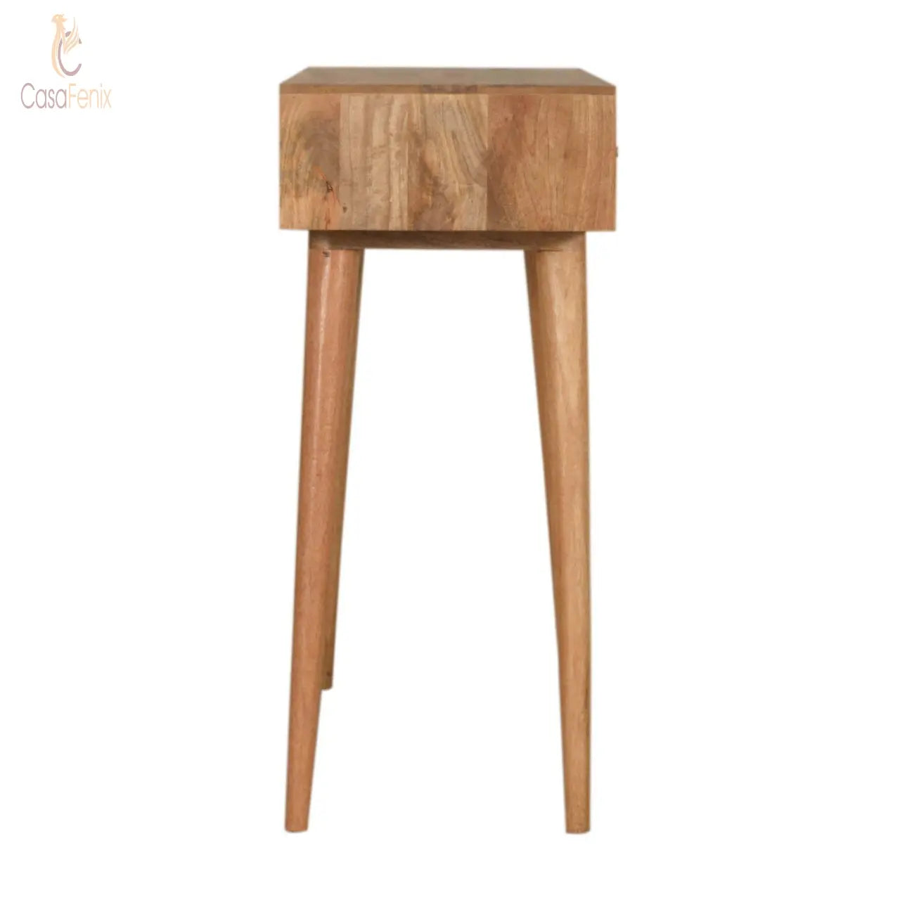 Acadia Teal Console Table Cube Designed 2 Drawers. Nordic Style. Solid Mango Wood - CasaFenix