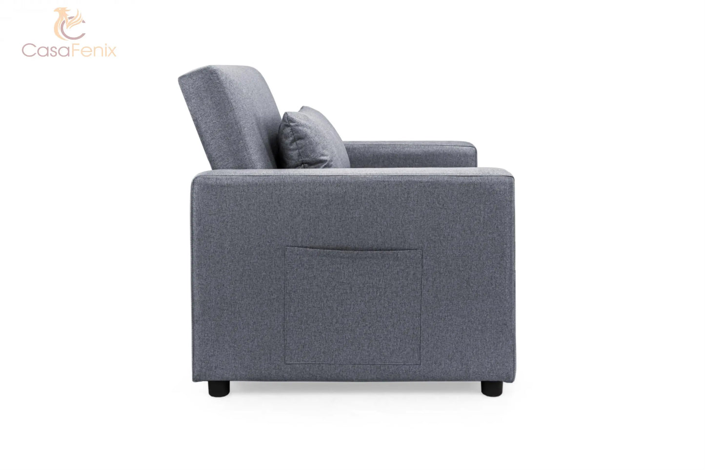 Aria 1 Seater Sofabed Fabric Single Sofa Chair. Blue, Grey, Mocca, or Teal coloured fabric. Sofa CasaFenix