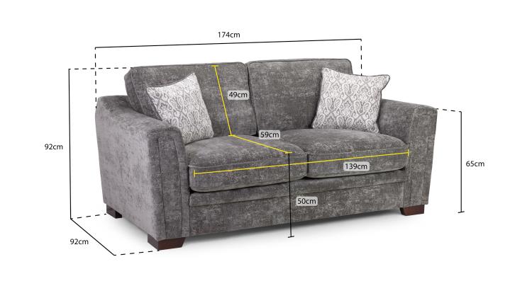 Astrid Plush Button Fabric Sofa in Silver or Slate Grey 2, 3 Seat, 4 Seat Corner Settee Footstool (Copy) Sofa CasaFenix