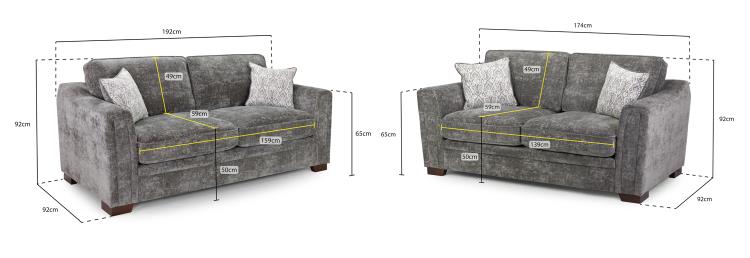 Astrid Plush Button Fabric Sofa in Silver or Slate Grey 2, 3 Seat, 4 Seat Corner Settee Footstool (Copy) Sofa CasaFenix