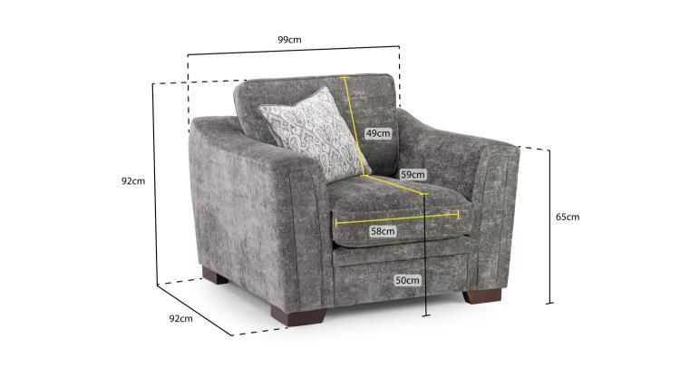 Astrid Plush Button Fabric Sofa in Silver or Slate Grey 2, 3 Seat, 4 Seat Corner Settee Footstool (Copy) Sofa CasaFenix