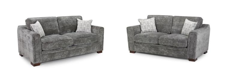 Astrid Plush Button Fabric Sofa in Silver or Slate Grey 2, 3 Seat, 4 Seat Corner Settee Footstool (Copy) Sofa CasaFenix