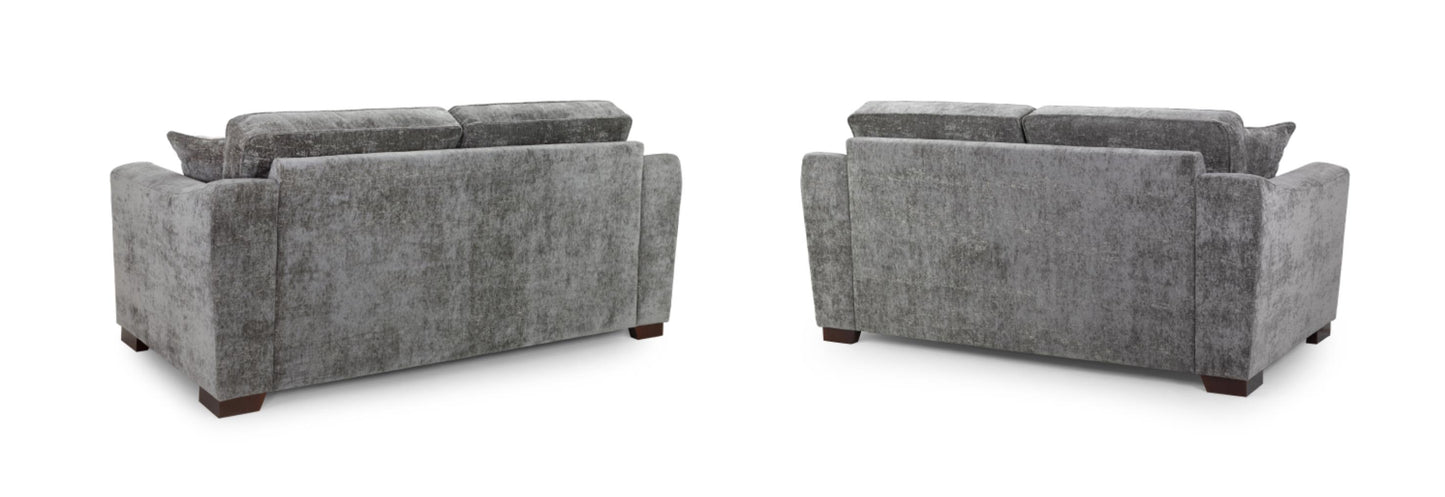 Astrid Plush Button Fabric Sofa in Silver or Slate Grey 2, 3 Seat, 4 Seat Corner Settee Footstool (Copy) Sofa CasaFenix