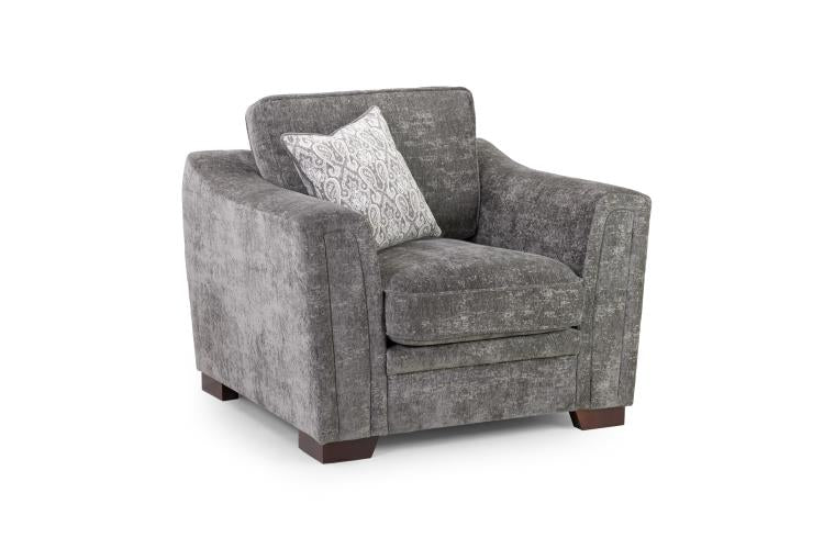 Astrid Plush Button Fabric Sofa in Silver or Slate Grey 2, 3 Seat, 4 Seat Corner Settee Footstool (Copy) Sofa CasaFenix