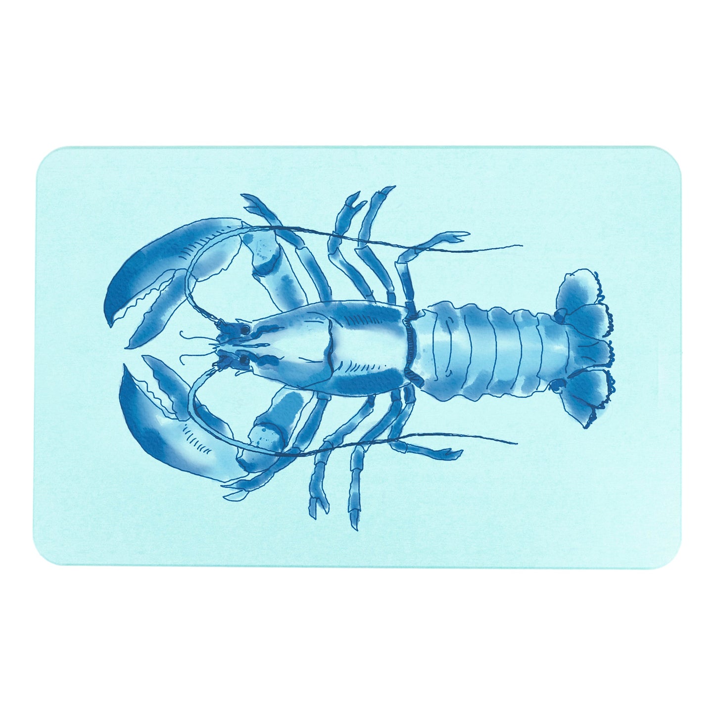 Lobster Blue Stone Anti-Mould Non Slip Bath Mat Rug. 60x39cm Bath Mat CasaFenix