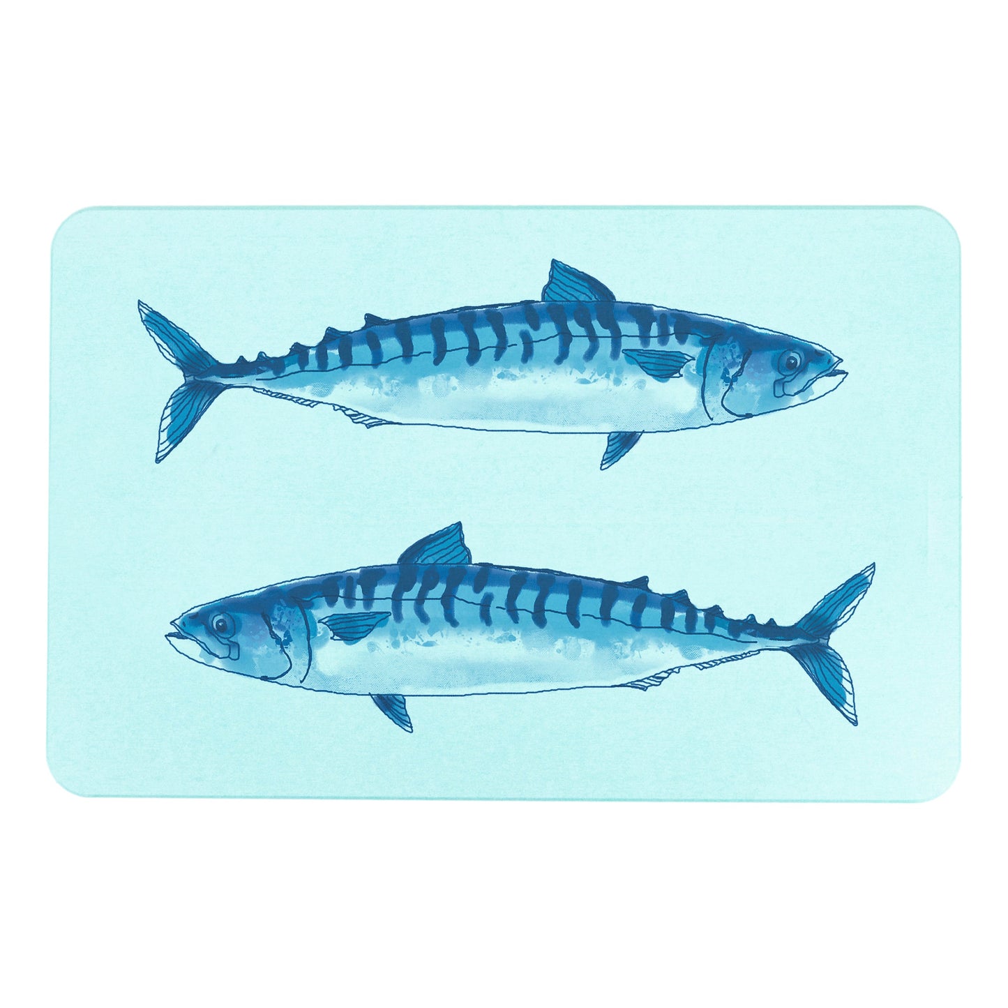 Mackerel Blue Stone Anti-Mould Non Slip Bath Mat Rug. 60x39cm Bath Mat CasaFenix