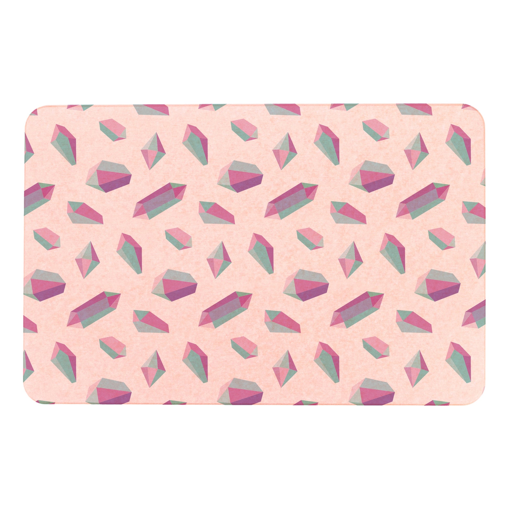 Crystals Pink Stone Anti-Mould Non Slip Bath Mat Rug. 60x39cm Bath Mat CasaFenix