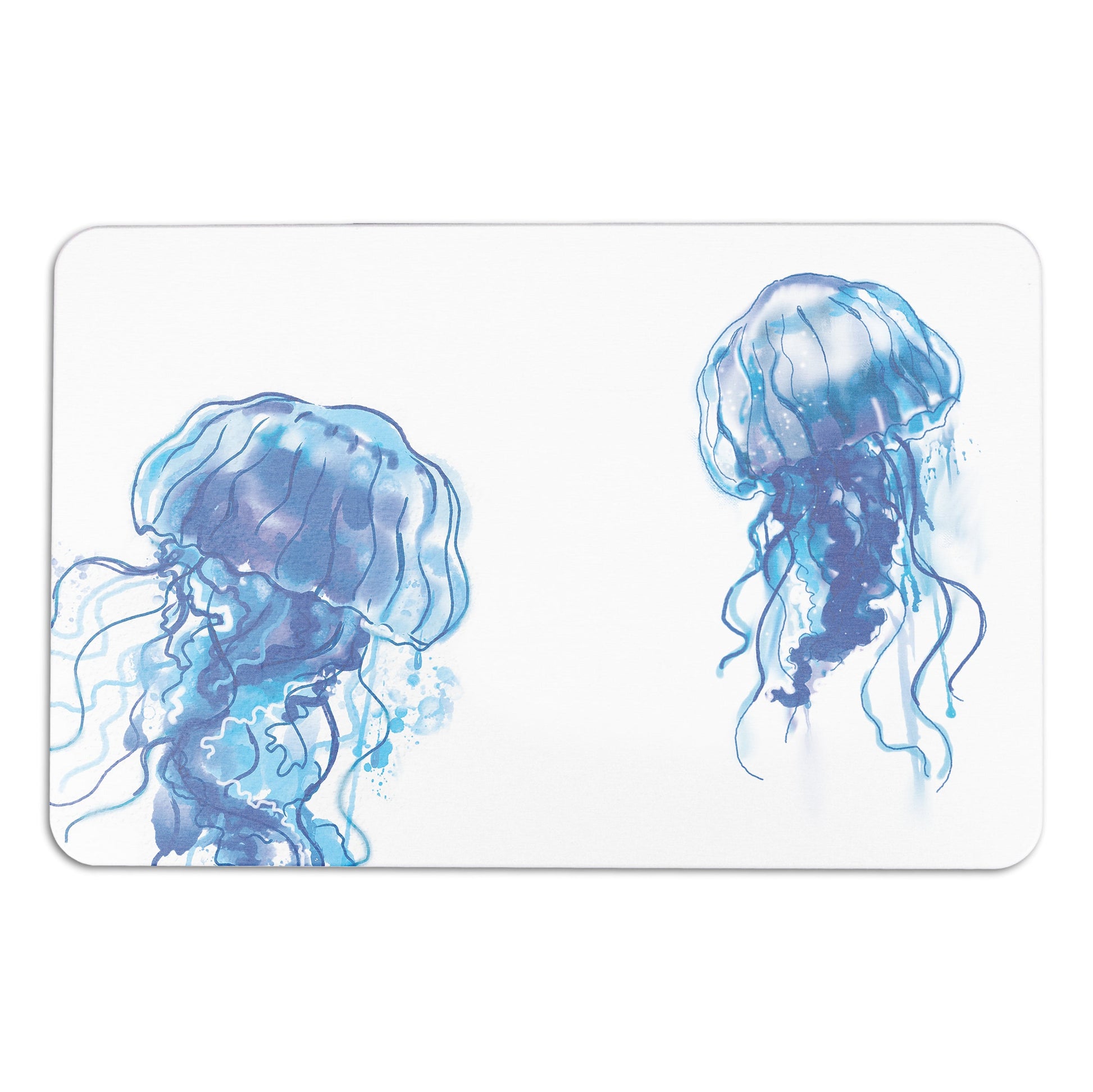 Jellyfish White Stone Anti-Mould Non Slip Bath Mat Rug. 60x39cm Bath Mat CasaFenix