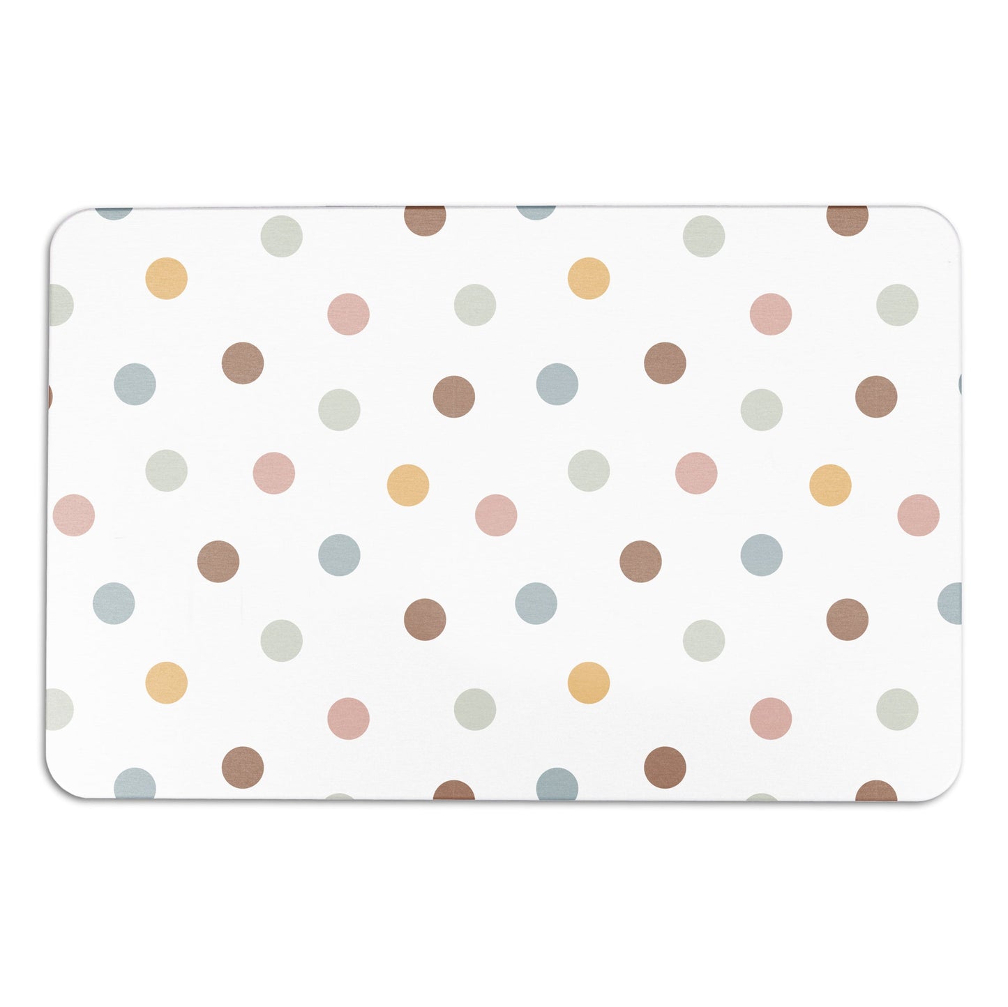 Polka Dot White Stone Anti-Mould Non Slip Bath Mat Rug. 60x39cm Bath Mat CasaFenix