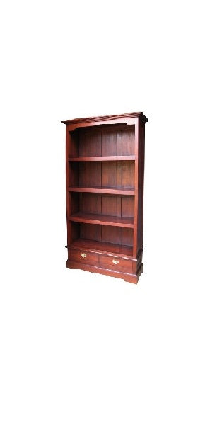 2 Drawer Large Mahogany Bookcase 3 Fixed Shelves Bookcase CasaFenix
