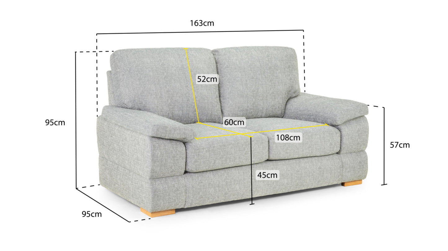 Bento Plush Fabric Sofa in Silver or Charcoal Grey 2, 3 Seat, 4 Seat Corner Settee (Copy) Sofa CasaFenix