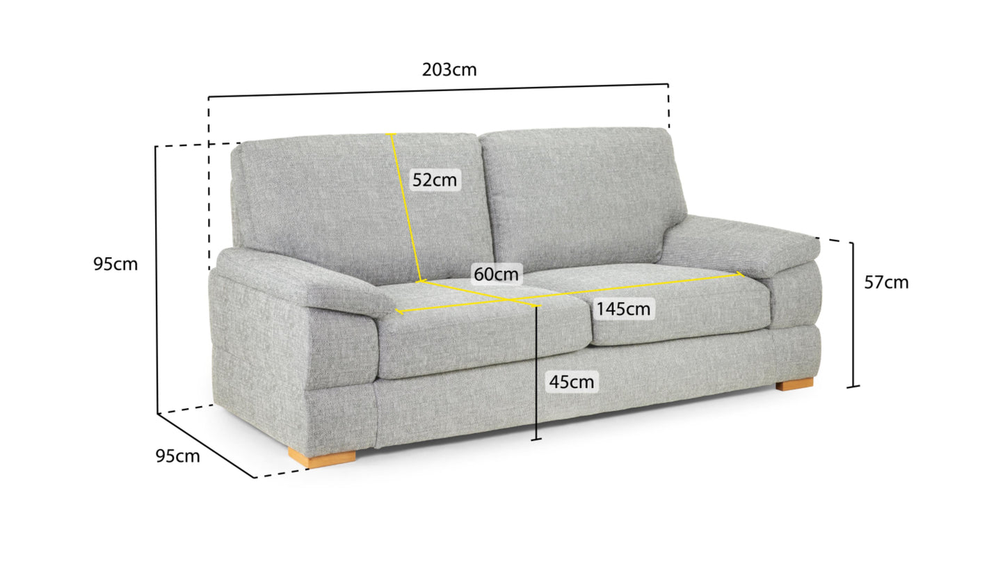Bento Plush Fabric Sofa in Silver or Charcoal Grey 2, 3 Seat, 4 Seat Corner Settee (Copy) Sofa CasaFenix