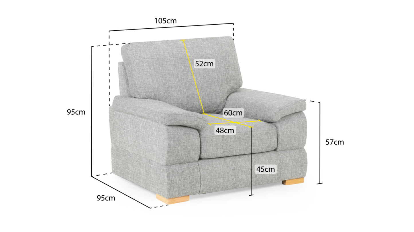 Bento Plush Fabric Sofa in Silver or Charcoal Grey 2, 3 Seat, 4 Seat Corner Settee (Copy) Sofa CasaFenix