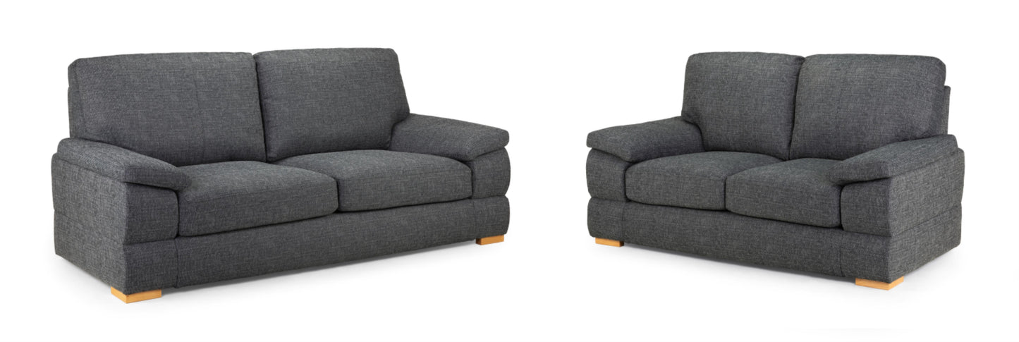 Bento Plush Fabric Sofa in Silver or Charcoal Grey 2, 3 Seat, 4 Seat Corner Settee (Copy) Sofa CasaFenix