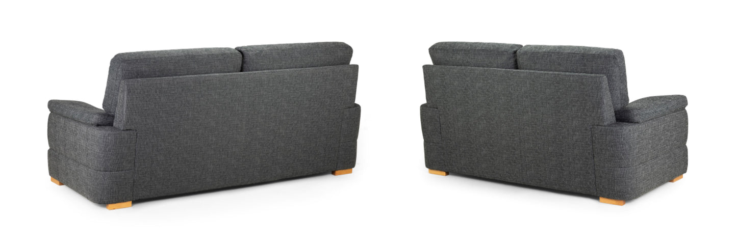 Bento Plush Fabric Sofa in Silver or Charcoal Grey 2, 3 Seat, 4 Seat Corner Settee (Copy) Sofa CasaFenix