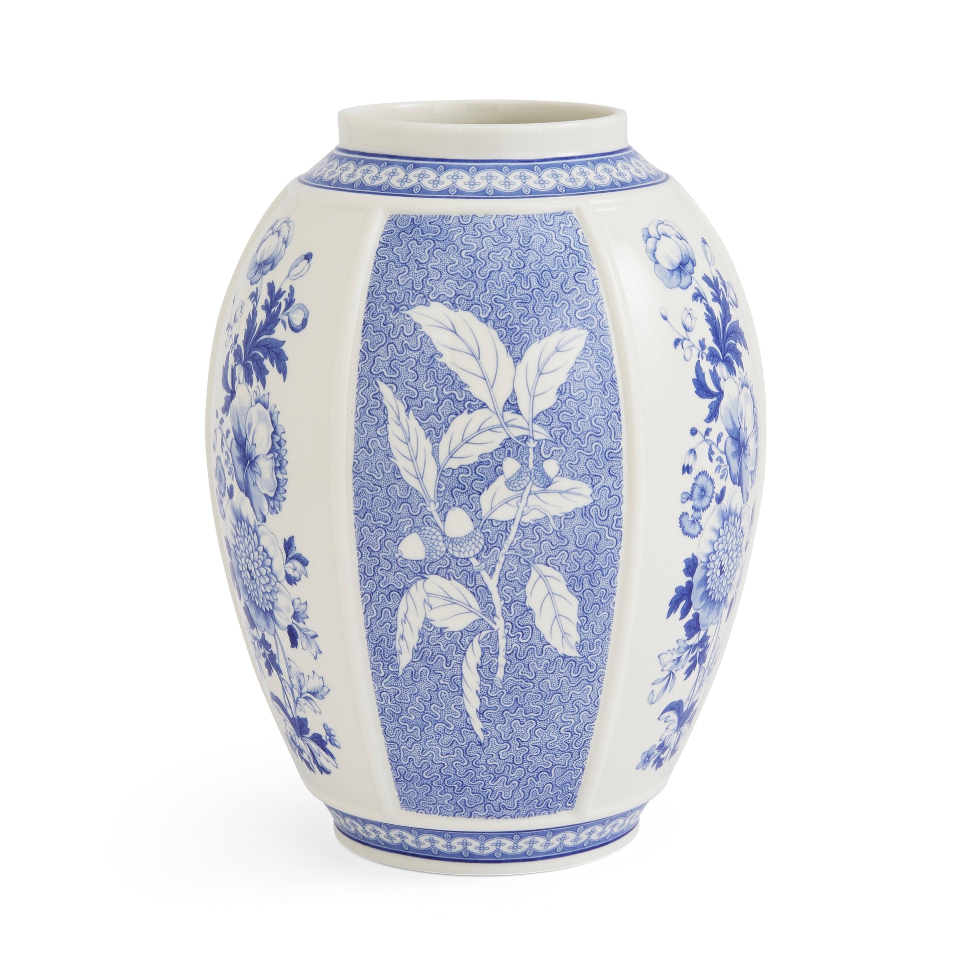 Blue Italian British Flowers Vase – Porcelain Heritage Floral Design dinnerware CasaFenix