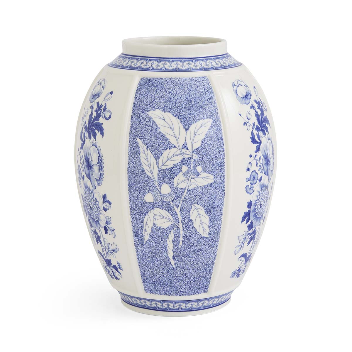 Blue Italian British Flowers Vase – Porcelain Heritage Floral Design dinnerware CasaFenix