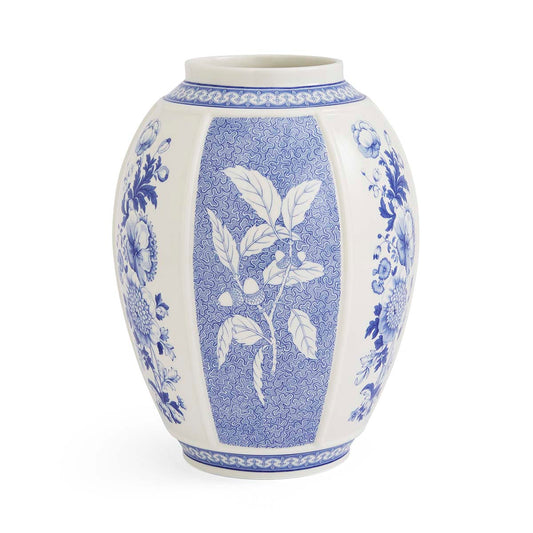 Blue Italian British Flowers Vase – Porcelain Heritage Floral Design dinnerware CasaFenix