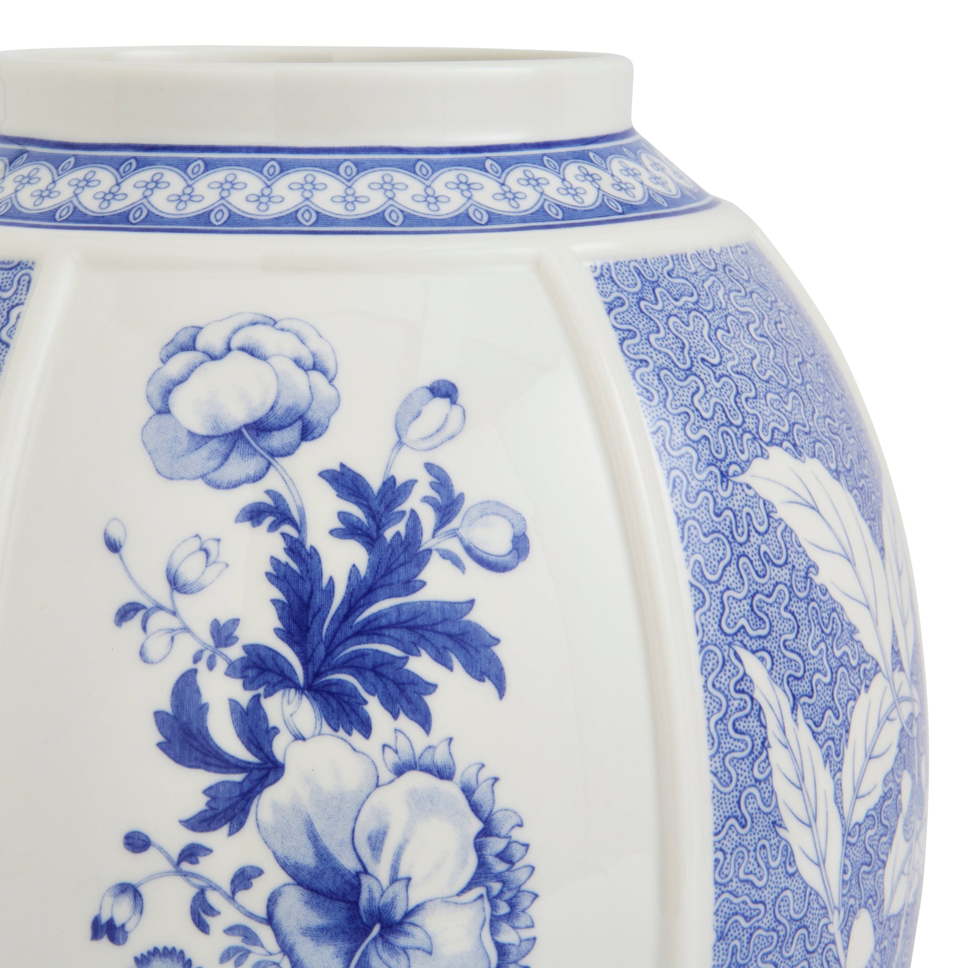 Blue Italian British Flowers Vase – Porcelain Heritage Floral Design dinnerware CasaFenix