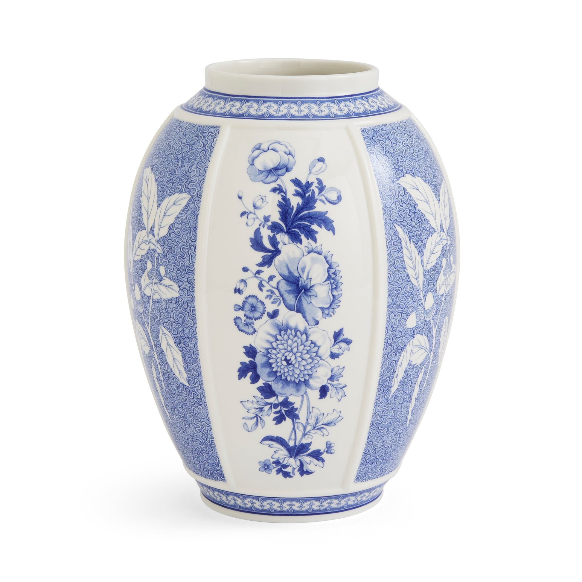 Blue Italian British Flowers Vase – Porcelain Heritage Floral Design dinnerware CasaFenix