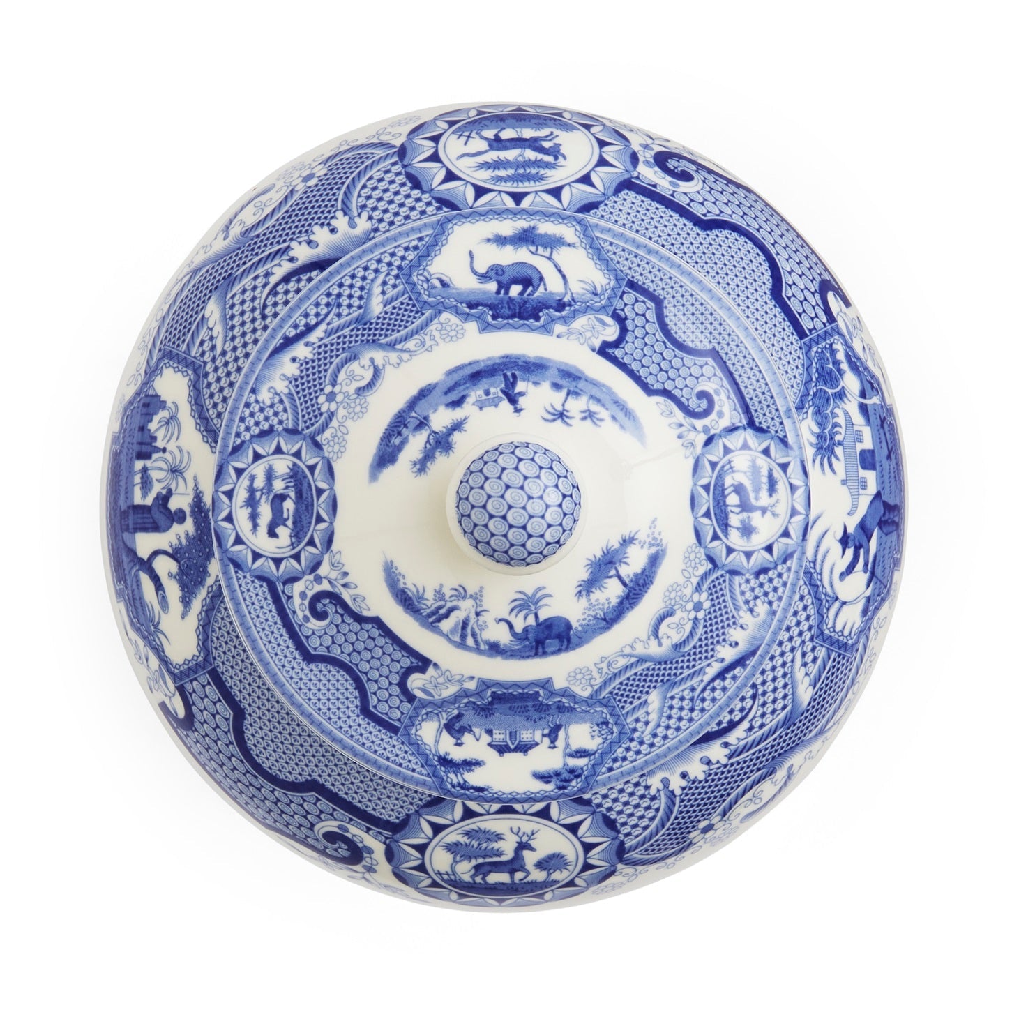 Blue Italian Gothic Castle Vase – Porcelain Statement Decorative Vase dinnerware CasaFenix