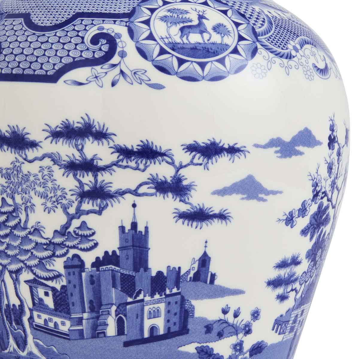 Blue Italian Gothic Castle Vase – Porcelain Statement Decorative Vase dinnerware CasaFenix